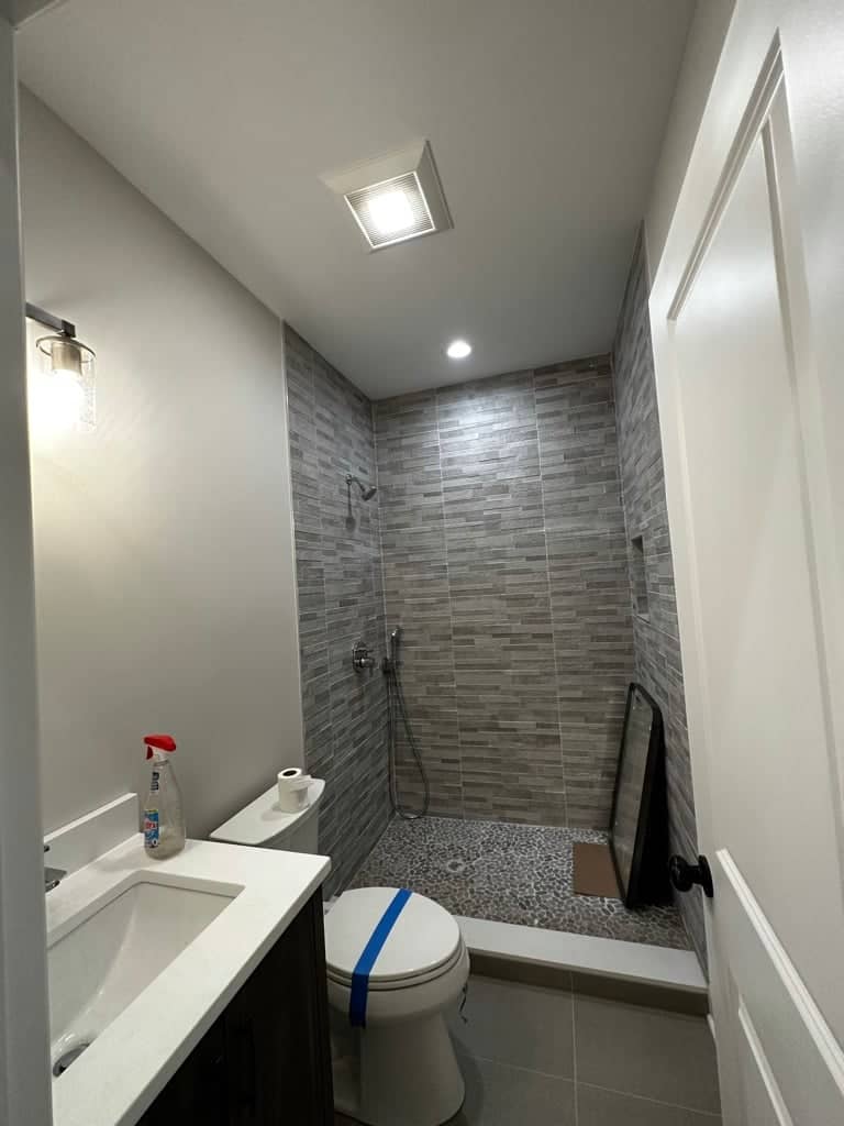 bathroom construction in progress