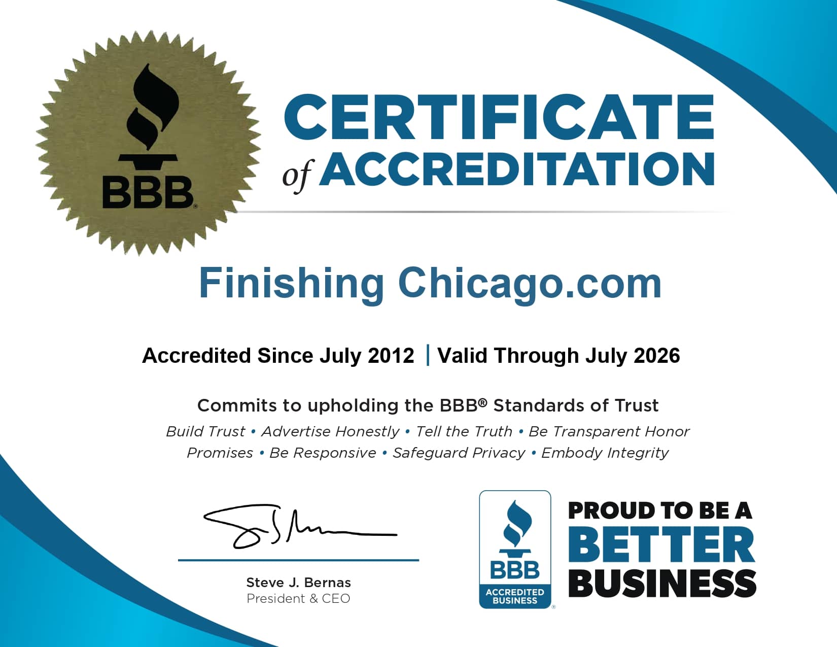 bbb certificate
