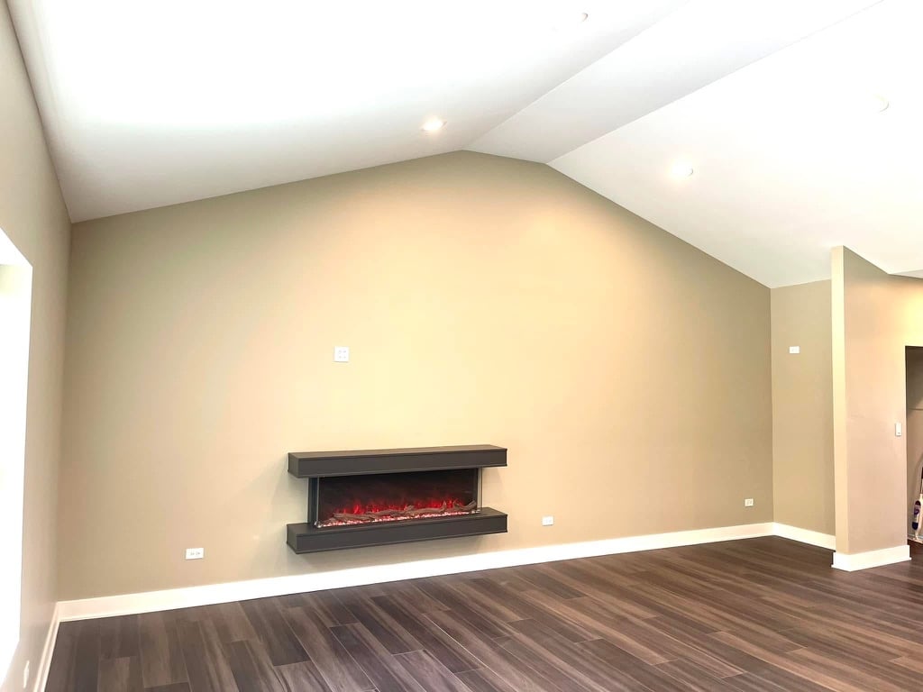 new construction with wall fireplace